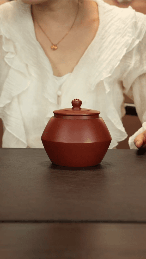 【闪购商品】紫砂茶叶罐直播福利朱泥线圆罐约150克