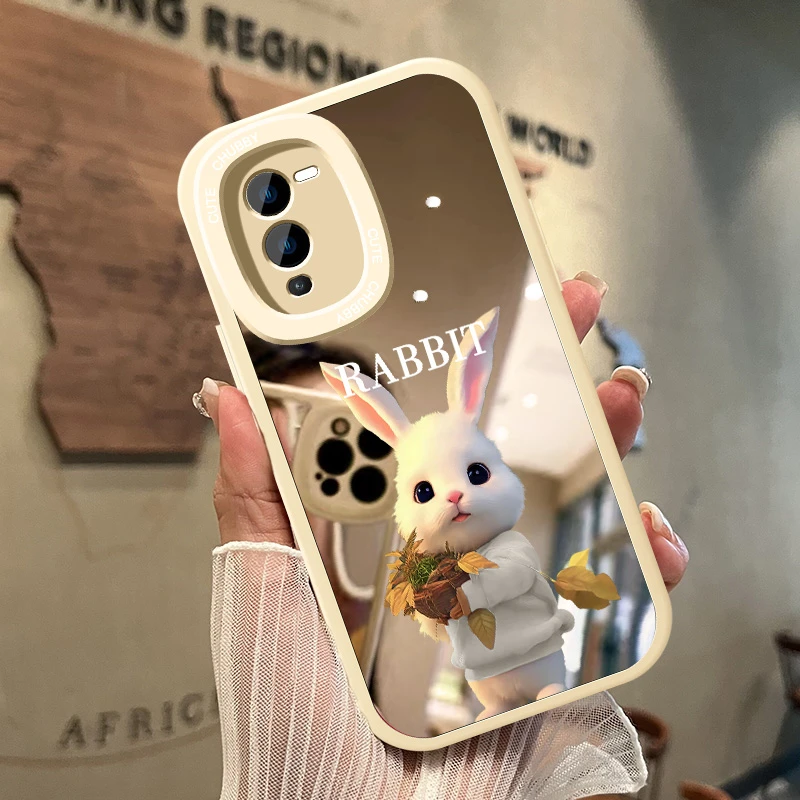 适用vivos15手机壳AI兔子镜面防刮硅胶镜头全包防摔保护套