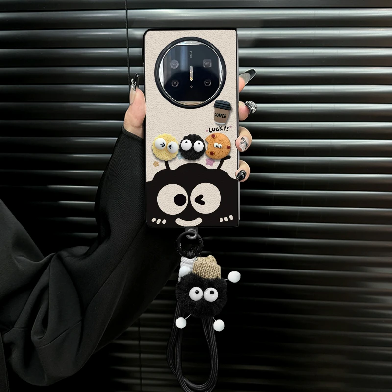 适用华为matex5手机壳咖啡煤球小羊皮折叠壳全包简约保护套