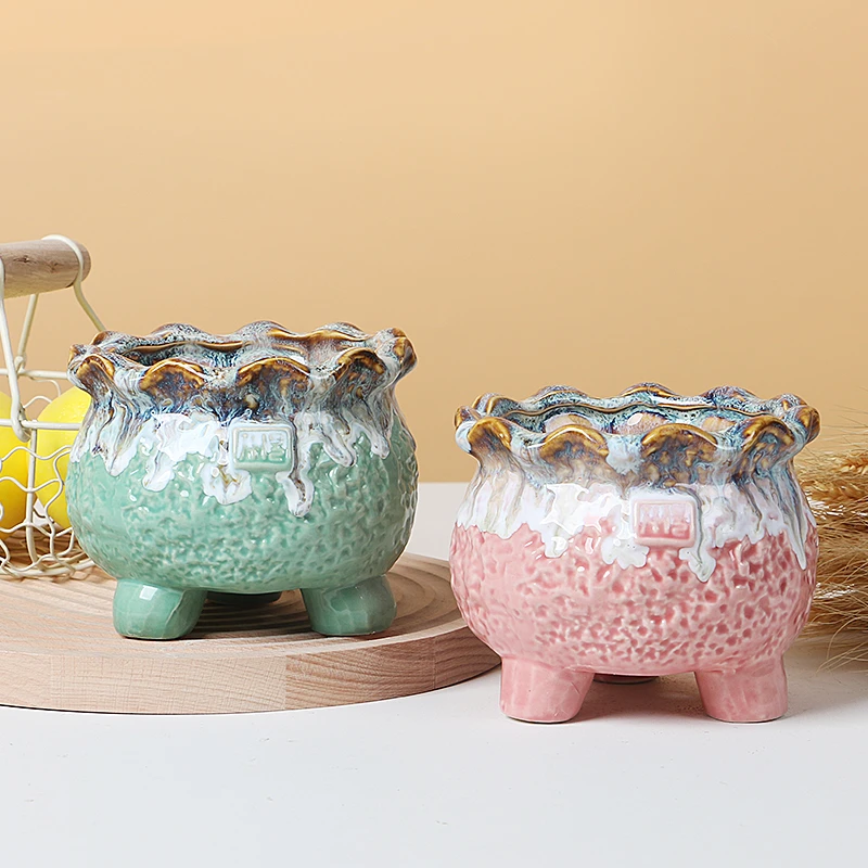 多肉拼盘肉肉植物花盆小清新陶瓷花盆客厅阳台家居高颜值创意摆件