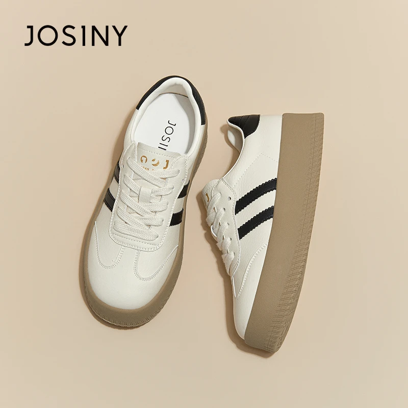 卓诗尼厚底德训鞋2025新款秋季时尚复古小众增高系带爆款百搭板鞋