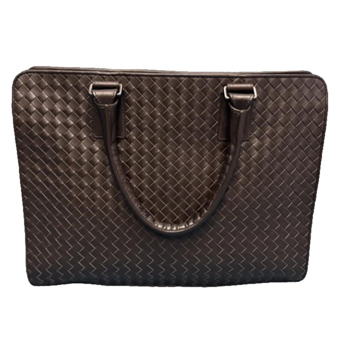 95新 BOTTEGA VENETA/葆蝶家 亿升专属/编织灰色公文包/24030701