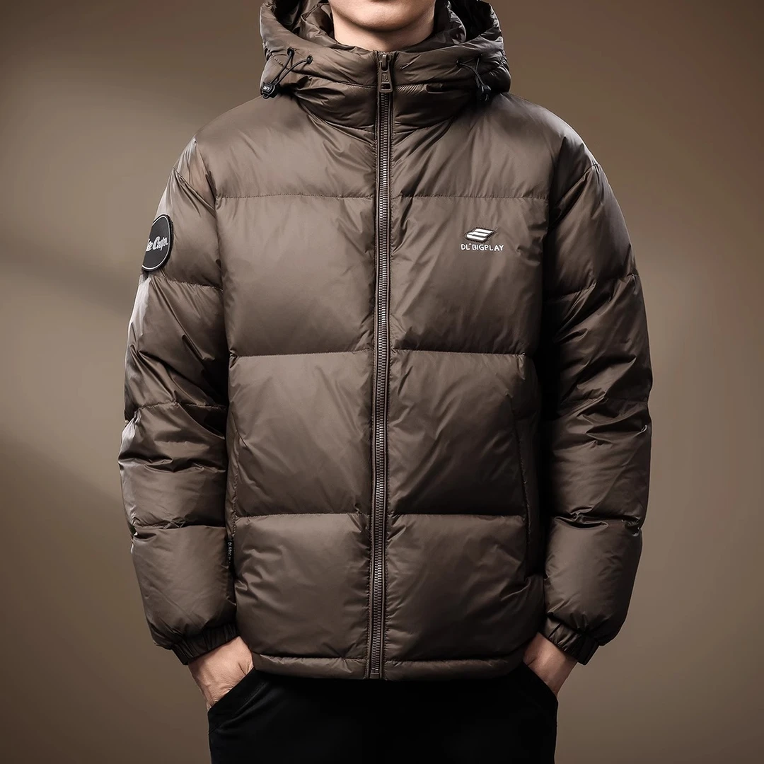 GTRT高端90%鸭绒美式男羽绒服宽松大码连帽棉服外套男士运动短款