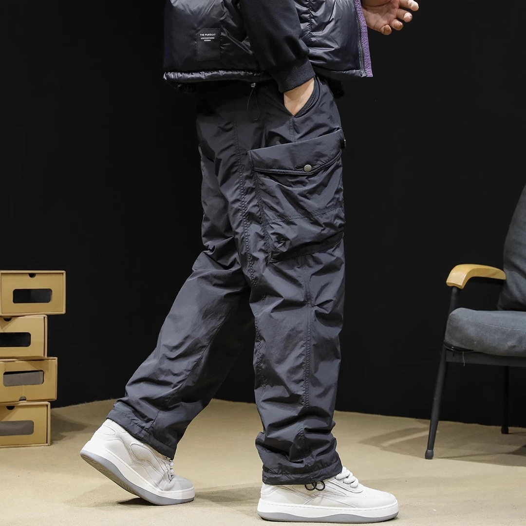 GTRT羽绒裤男冬美式新款东北零下收脚直筒大码工装男士休闲裤户外