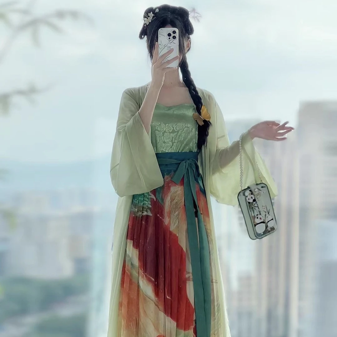 春闺梦里原创【大鱼海棠】汉服女宋制长干寺齐腰百褶裙日常春夏仙气