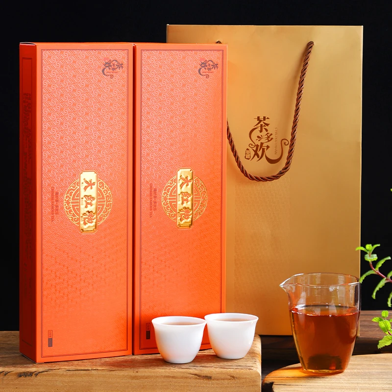 送礼大红袍茶叶乌龙茶2条装20小盒共40泡送精美手提袋