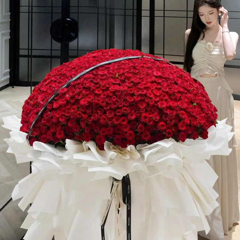 999朵玫瑰花巨型大号同城配送送女友花店33朵杭州情人节生日速递