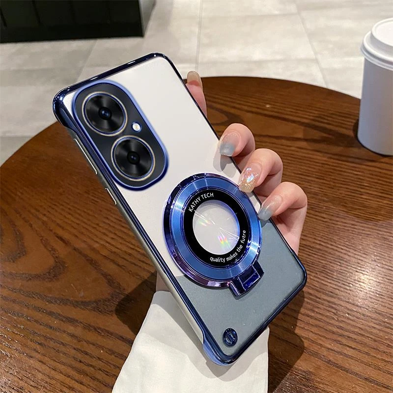 华为麦芒20手机壳高级感无边框保护套简约时尚电镀超薄磁吸支架硬