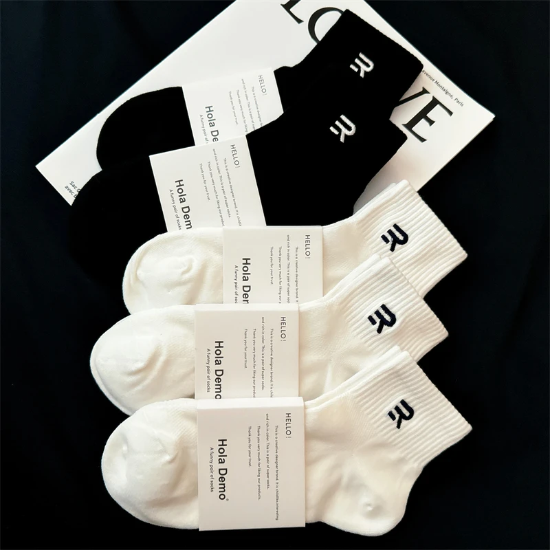 吉良先生 白色袜子男士短袜船袜棉质薄款透气男短筒袜运动袜男生