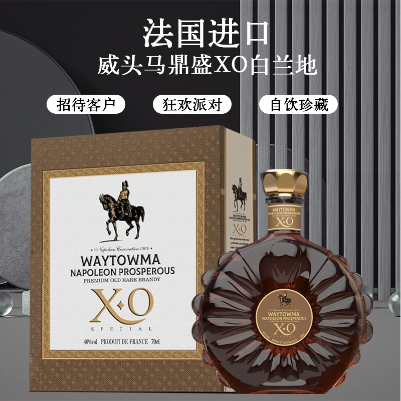 法国进口 威头马鼎盛XO白兰地 40度 700ml*4