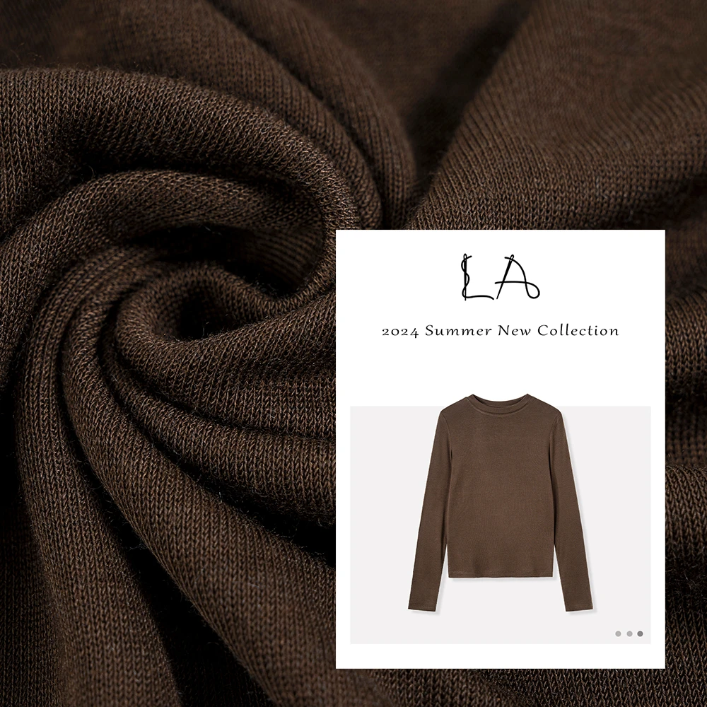 LA【糯叽叽】休闲显瘦时尚百搭修身圆领秋冬秋季长袖面膜T休闲长袖