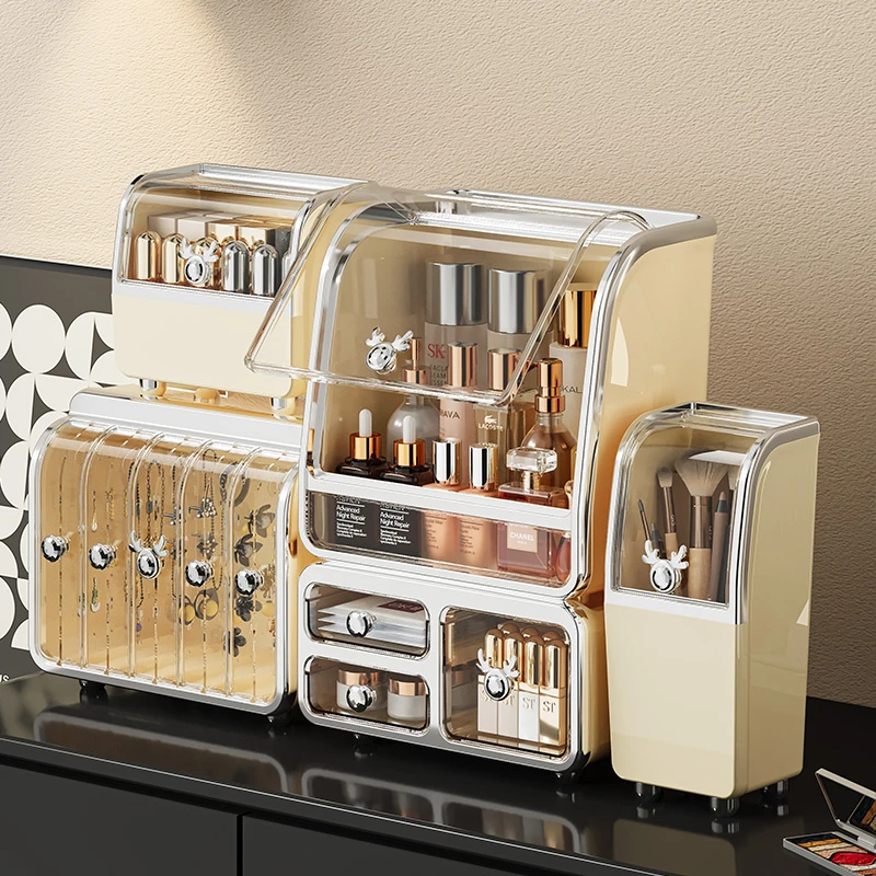 护肤品收纳盒轻奢家用简约大容量防尘抽屉式防水便捷式储物收纳盒