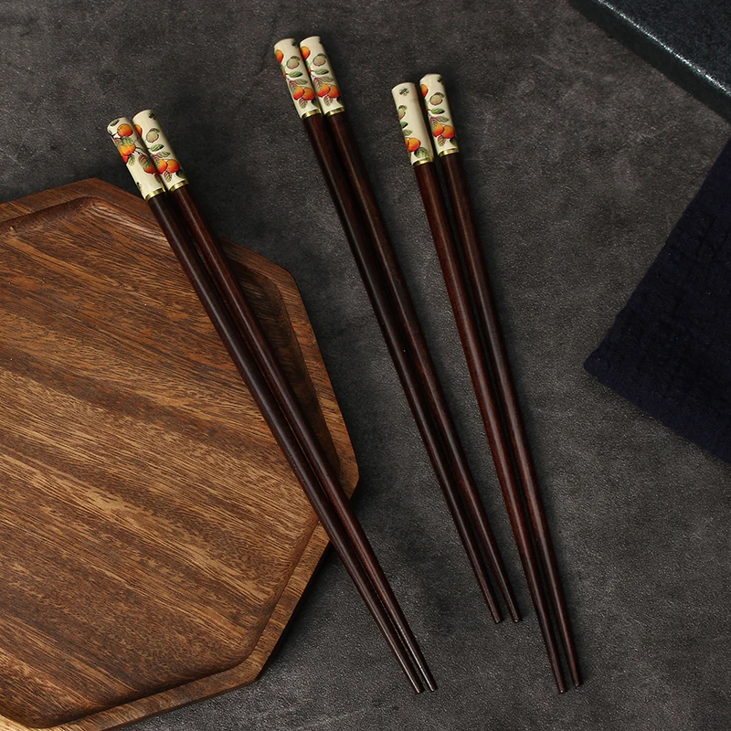 事事如意健康竹木筷子天然环保家用防滑防霉厨房竹木制餐具筷子