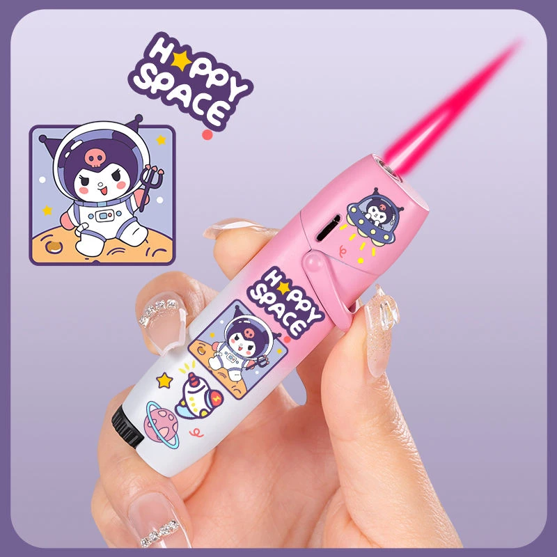 新款高颜值炫酷草莓熊打火机粉色火焰可爱个性草莓熊卡通图案