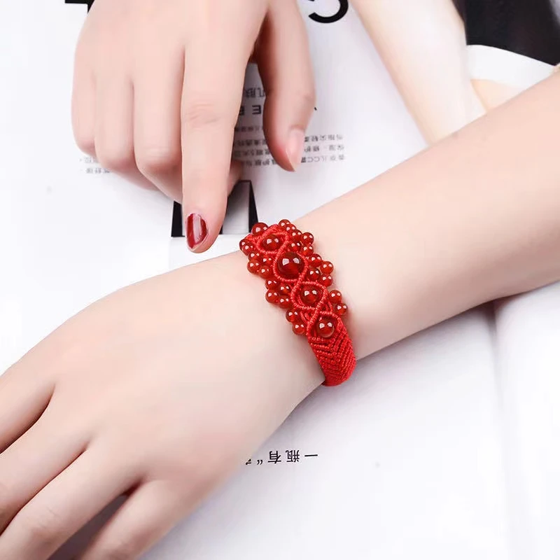 非金属布艺手链 2025本命年手工编织12生肖男女红绳手链饰品礼物