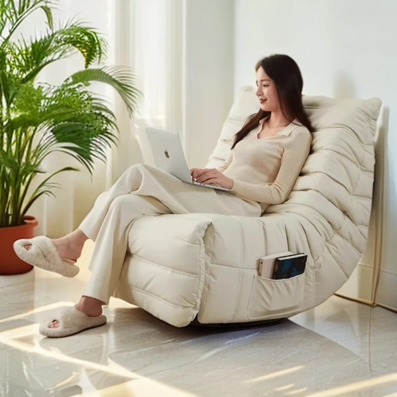 北欧毛毛虫懒人沙发休闲椅多功能电动旋转摇摆客厅卧室阳台沙发椅