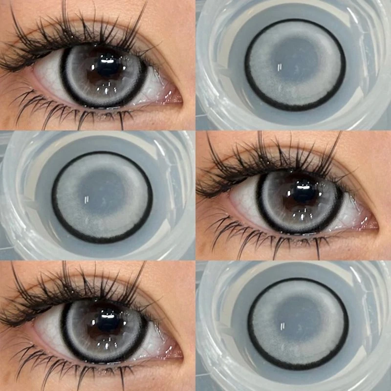 OVOLOOK美瞳半年抛比巴卜灰可爱学生出游灰色大直径隐形眼镜近视S