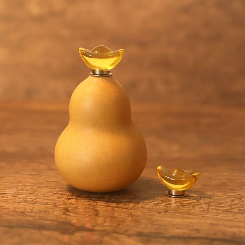 手捻镶口元宝旋转配件文玩胖墩挂件手把摆件无龙头天然精品葫芦