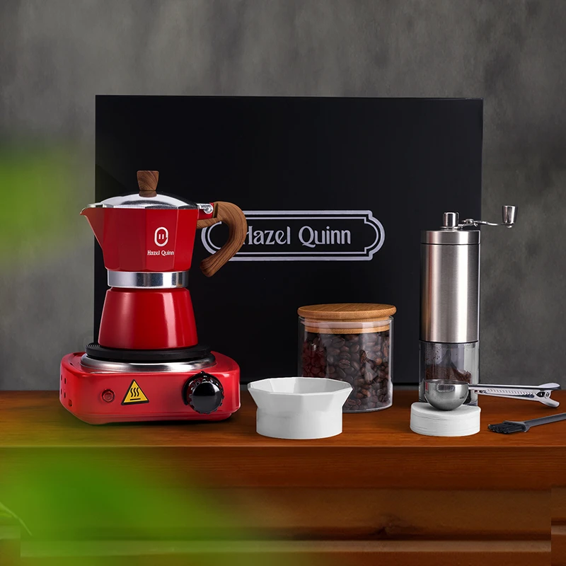 Hazel Quinn意式浓缩摩卡壶便携咖啡机家用手磨萃取煮咖啡套装