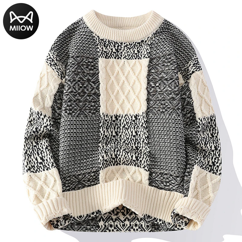 猫人男士保暖毛衣情侣宽松冬季加绒休闲新款爆款打底加厚毛衣高端