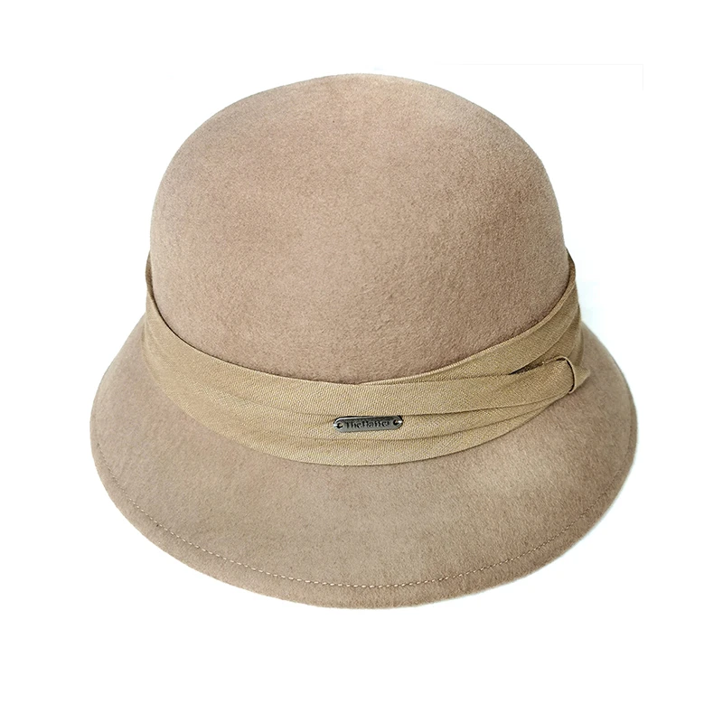 S·DEER2022新款时尚经典复古休闲百搭圆顶户外羊毛呢女装渔夫帽