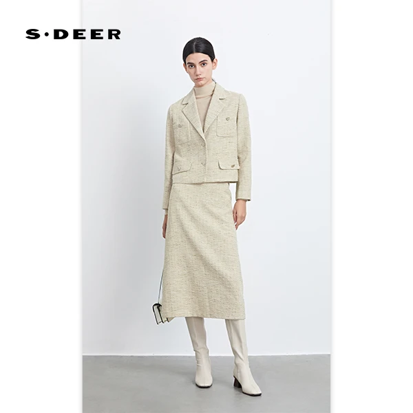 S·DEER圣迪奥新款小西装原创品牌时尚精致高贵减龄上档次外套