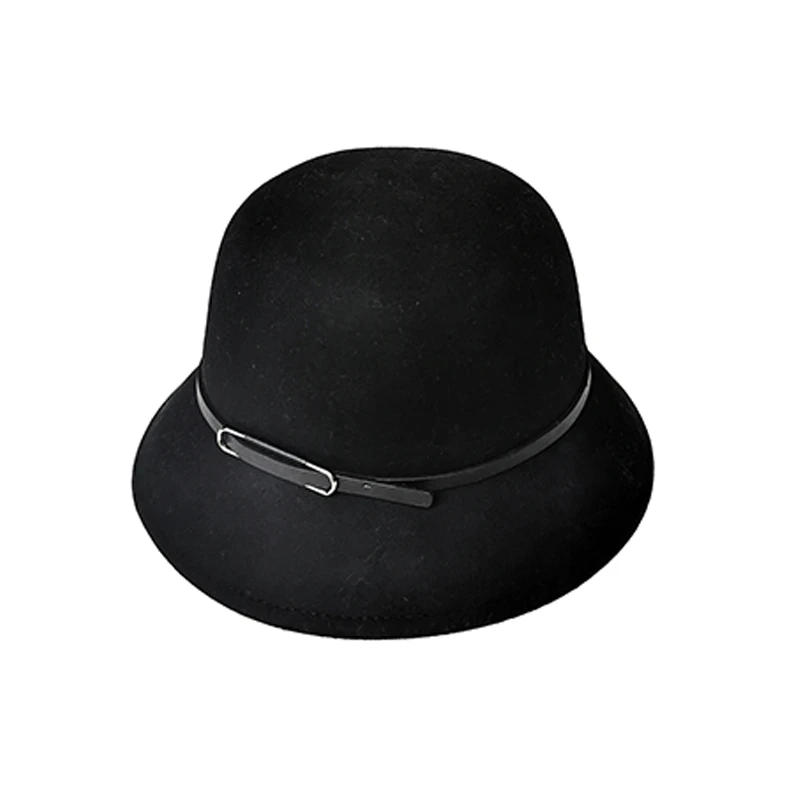 S·DEER圣迪奥女装简约经典时尚毛呢复古百搭气质女士休闲高筒帽