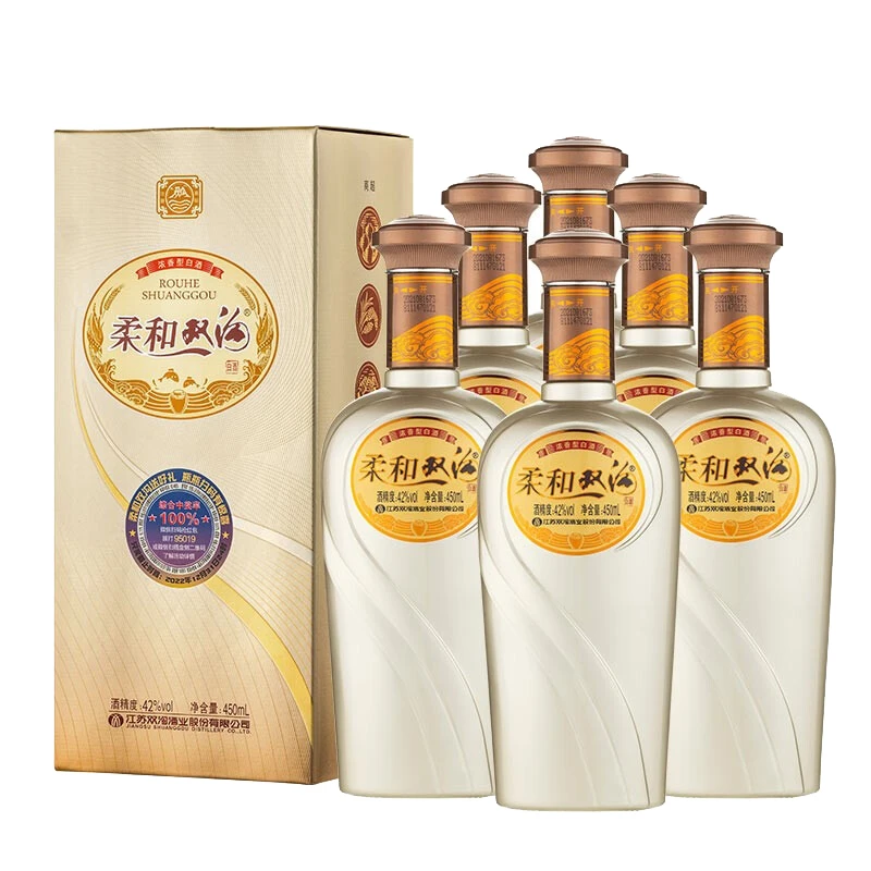 双沟【达人】柔和银精品浓香型白酒 42度450ml*6瓶整箱