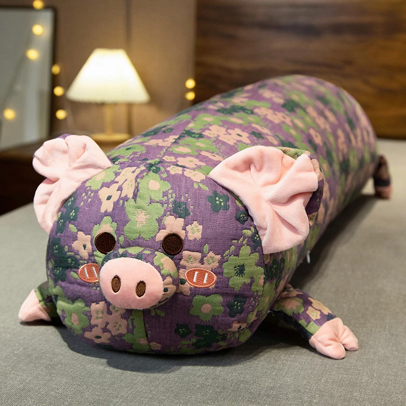 【独立内胆】三层纱花布猪猪长条抱枕女生睡觉专用夹腿靠枕孕妇枕