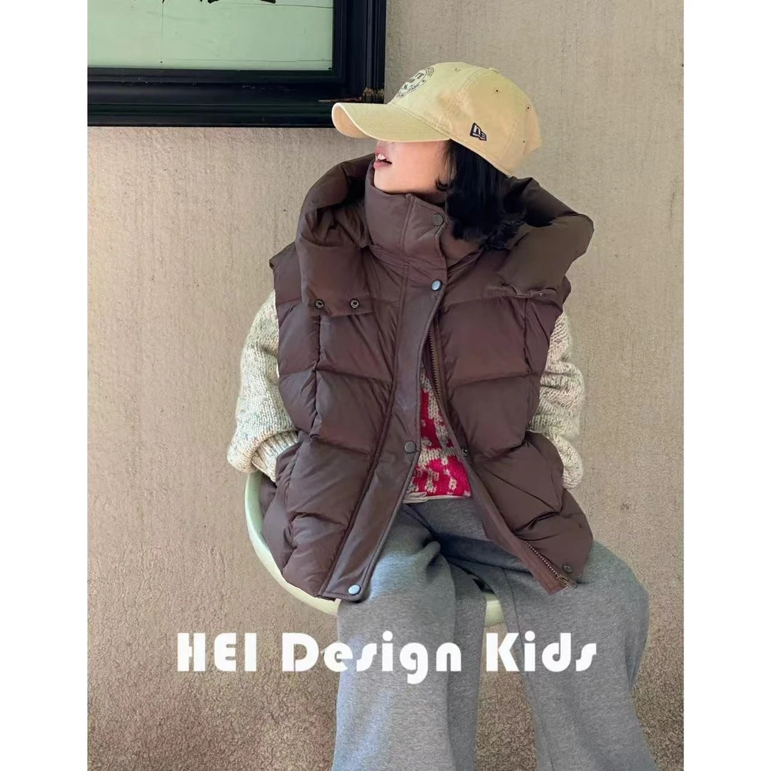 【设计师品牌】新标 90 白鸭绒连帽马甲羽绒服秋冬中大童亲子 5230