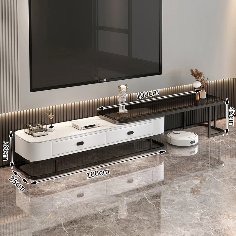 客厅岩板电视柜现代简约岩板茶几组合电视墙电视柜落地家用长方形