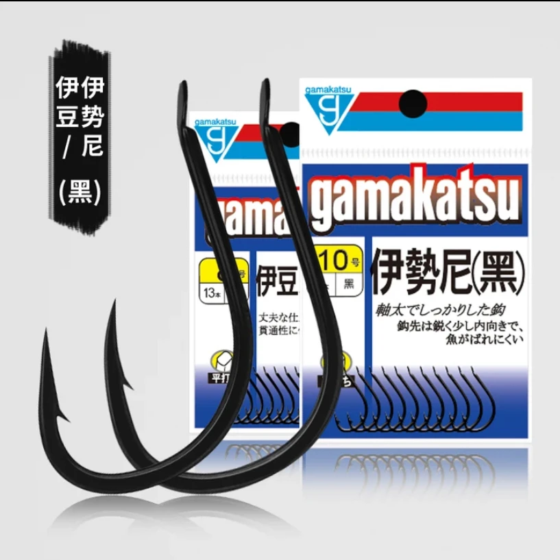 日本进口gamakatsu鱼钩 伊势尼(黑)有倒刺鱼钩钓钩渔具