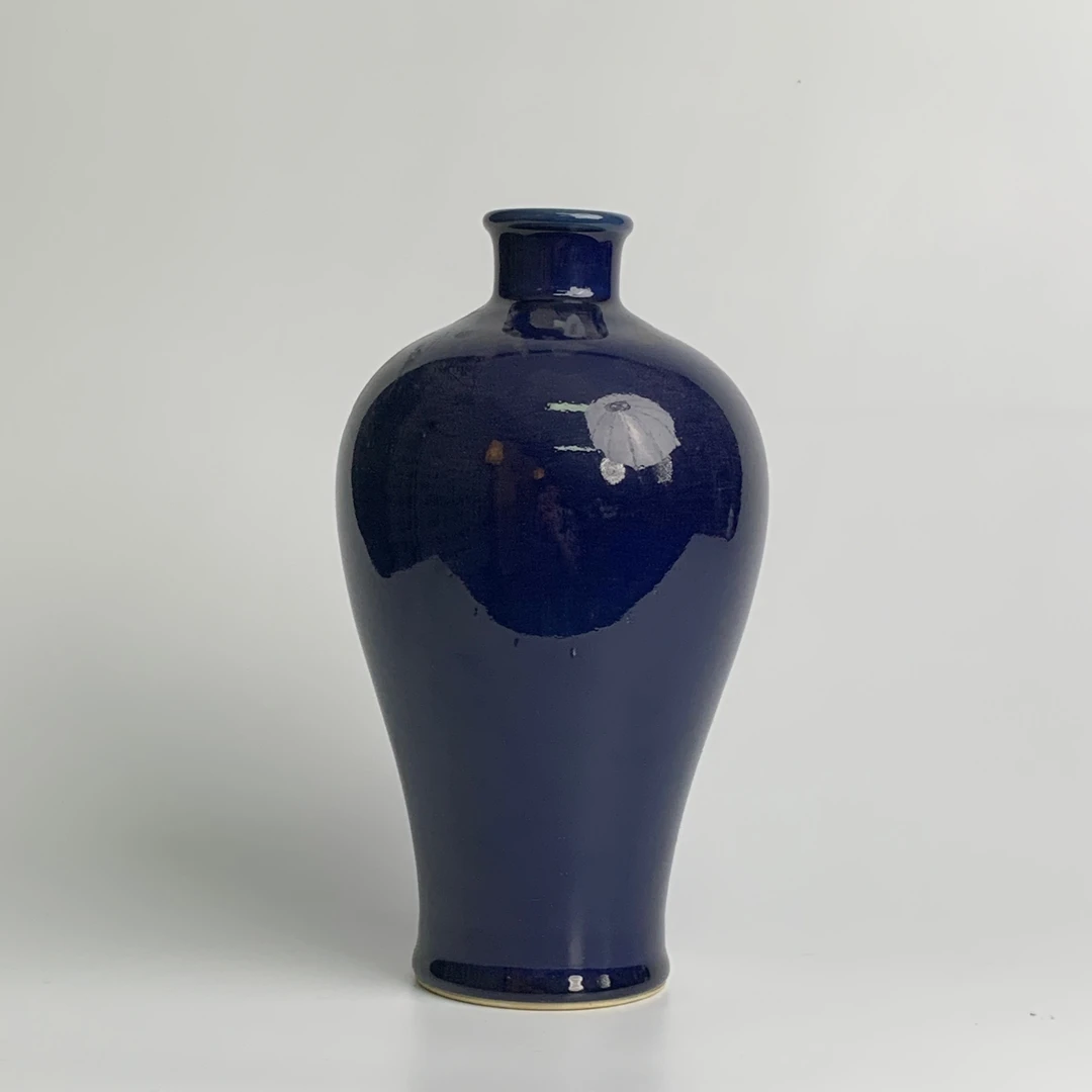 清乾隆・蓝釉梅瓶【古董】X20240923530