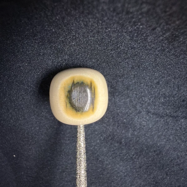 P7440天然猛犸牙蓝眼桶珠配饰 支持鉴定 假一罚四