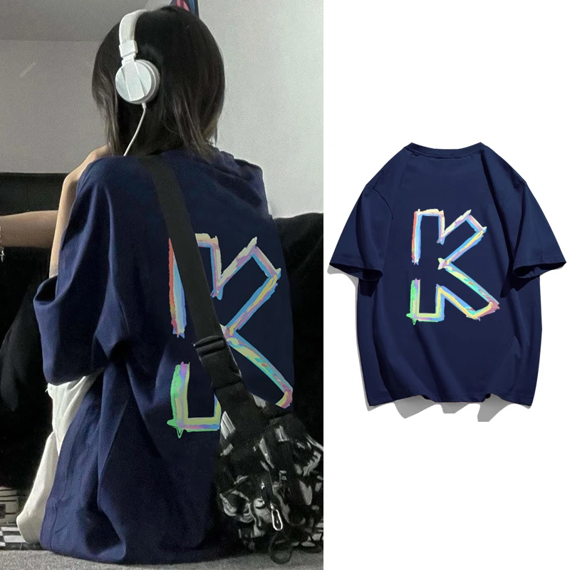 【100%纯棉】美式潮牌短袖T恤宽松百搭男女同款休闲情侣上衣Z232#