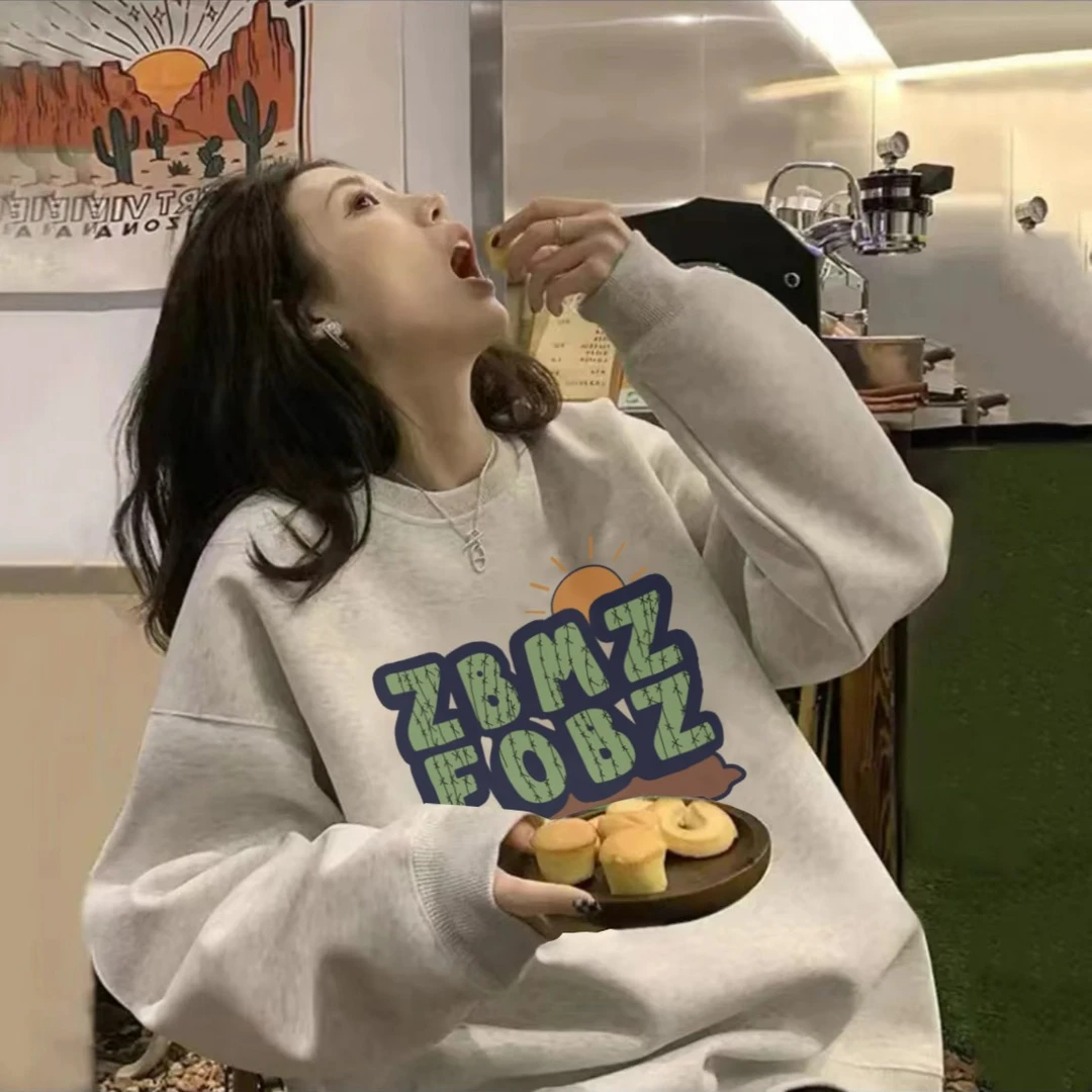 美式高街ins复古小众百搭宽松卫衣常规加绒oversize情侣同款M02#