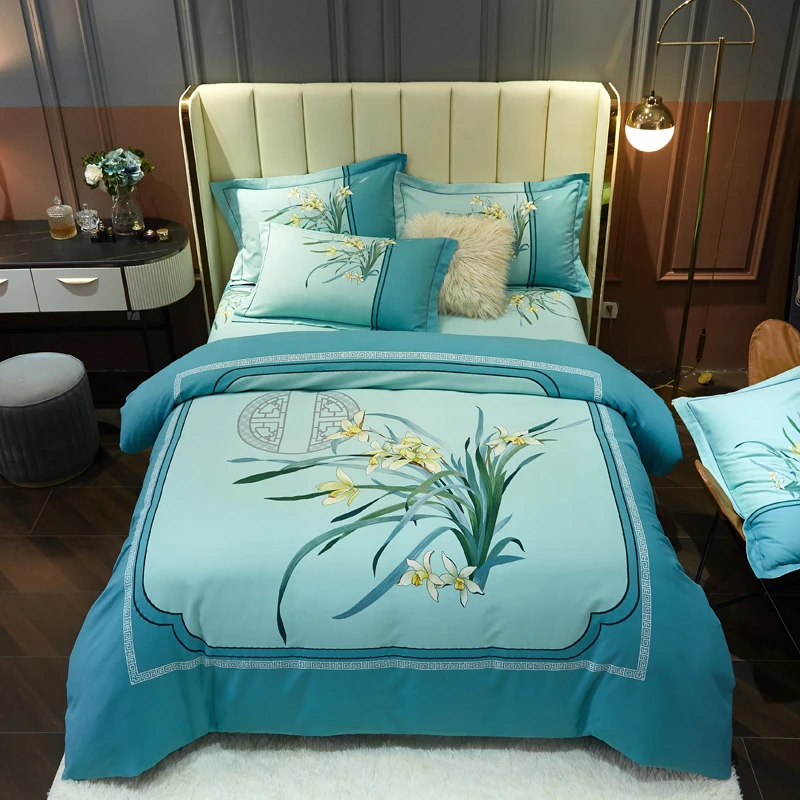 全棉四件套加厚100%纯棉床上用品床单磨毛被套被罩4件套高档印花