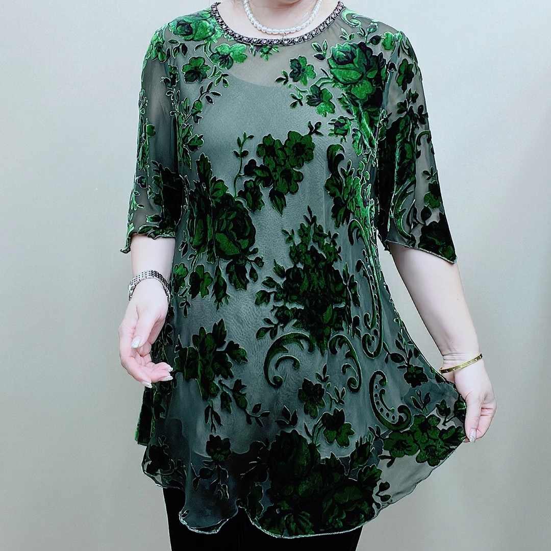 桑蚕丝上衣气质时尚宽松夏季圆领显瘦洋气百搭43A1988