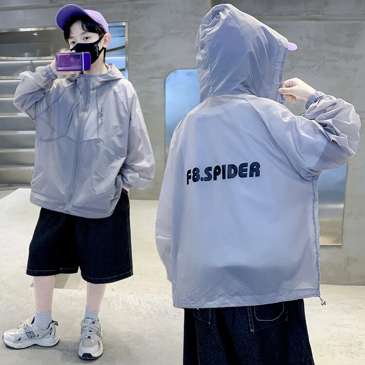 男童防晒衣夏季薄款2024新款中大童冰丝男孩透气儿童防晒服外套潮