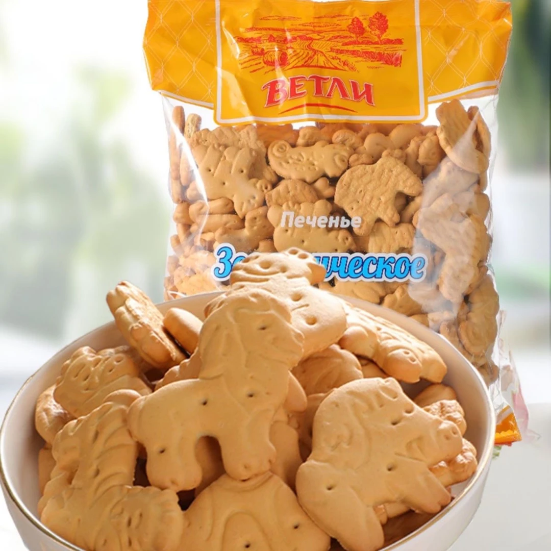 俄罗斯小动物饼干韦特力牌特产怀旧早餐代餐进口儿童发酵老式饼干