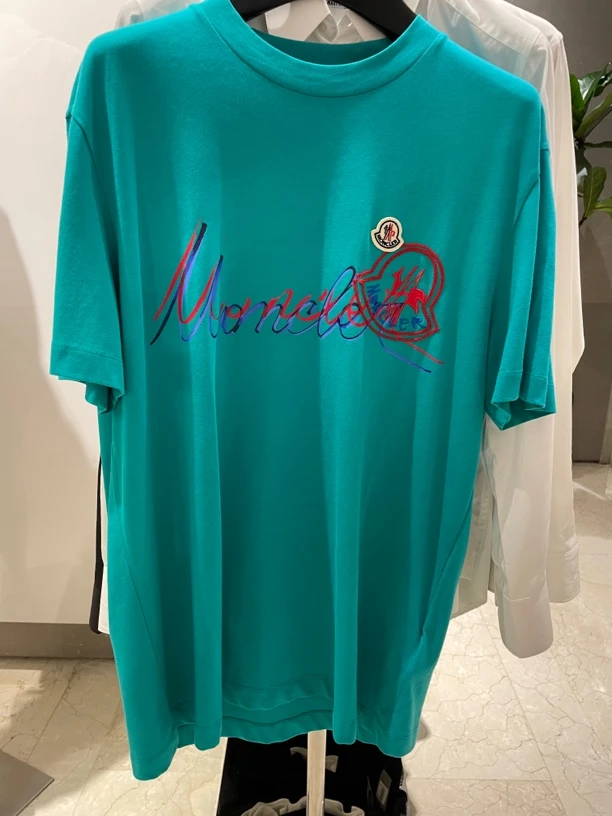 Moncler蒙口 L码/蓝色logo字母短袖