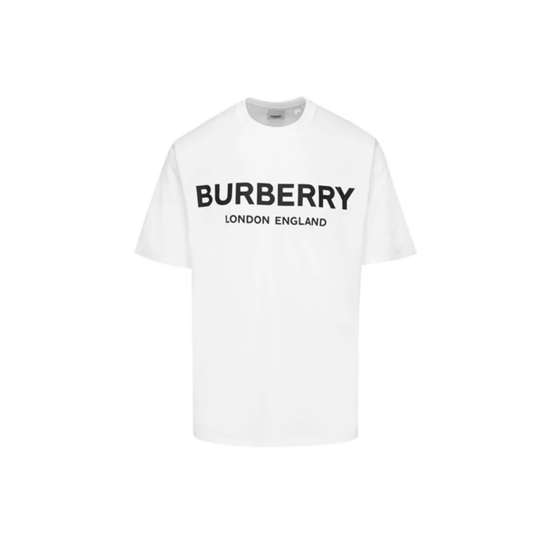 Burberry博柏利 伦敦限定双排字母白色短袖