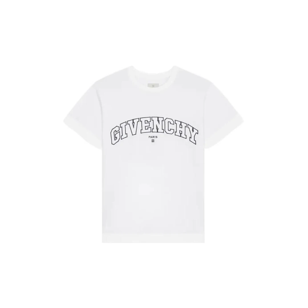 Givenchy纪梵希 XL码/白色字母刺绣印花休闲短袖