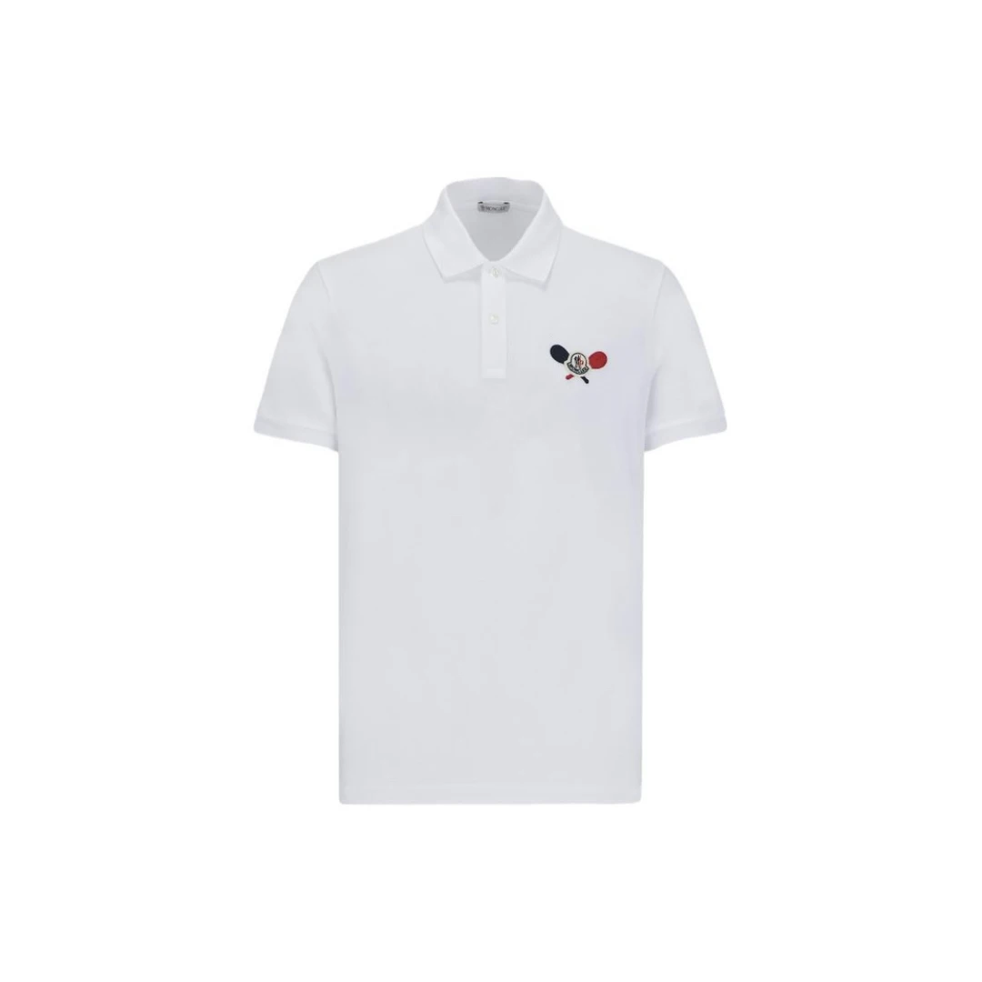 Moncler蒙口 SS24白色网球图案刺绣男士Polo衫