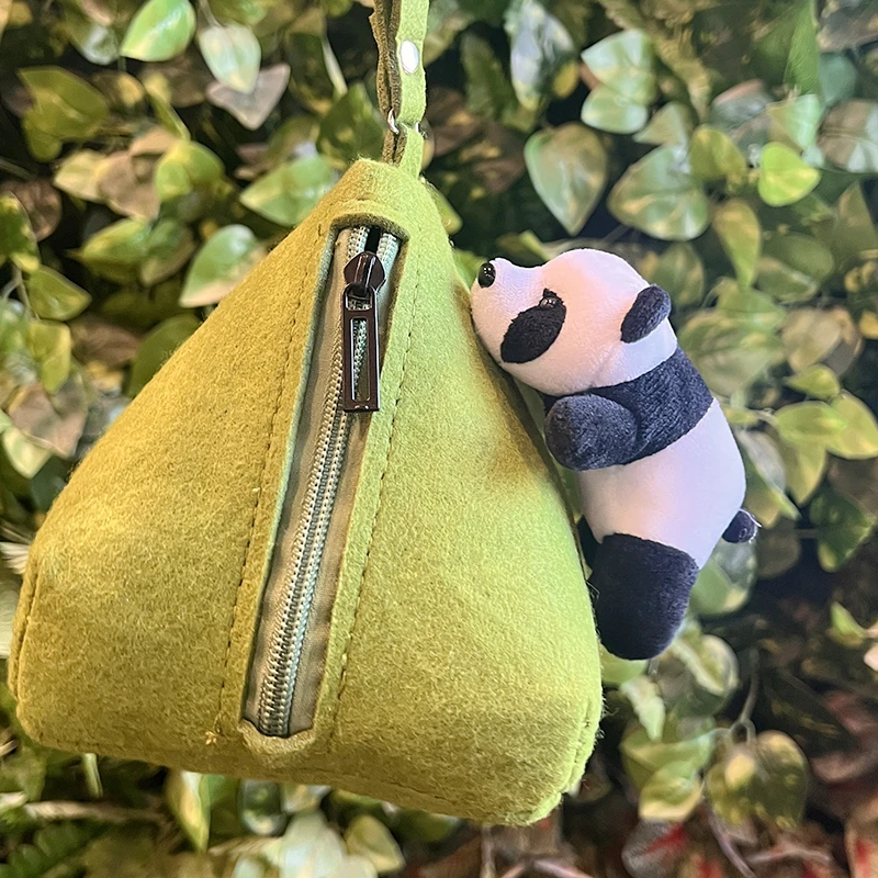 【熊猫粘粘零钱包】户外毛毡粽子包熊猫包手提包毛毡粽子端午节