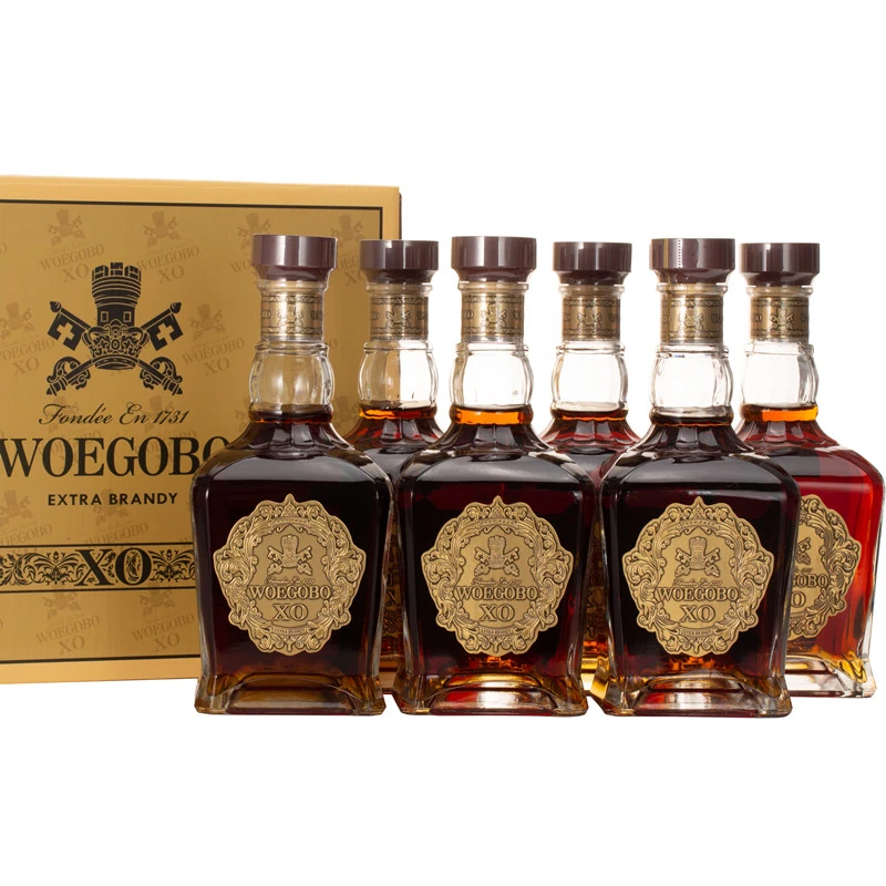 woegobo/沃歌堡法国XO洋酒白兰地酒40度700ML烈酒整箱6瓶装礼盒装