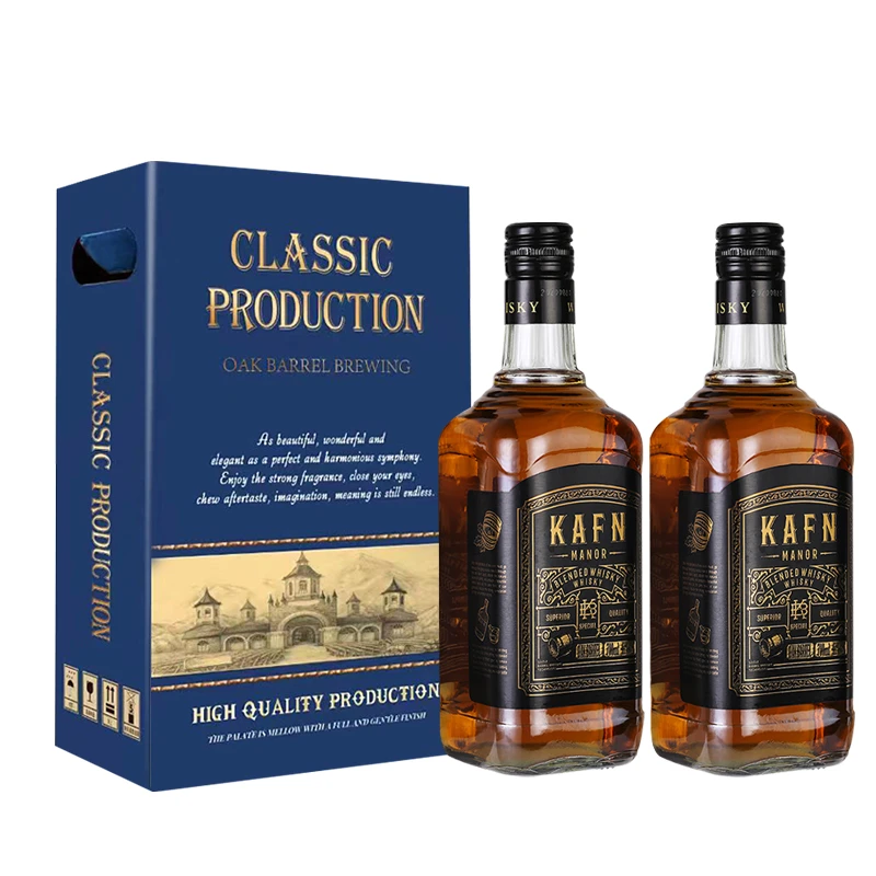 卡梵伯爵威士忌洋酒麦芽陈酿41度2瓶+礼盒装送礼大瓶