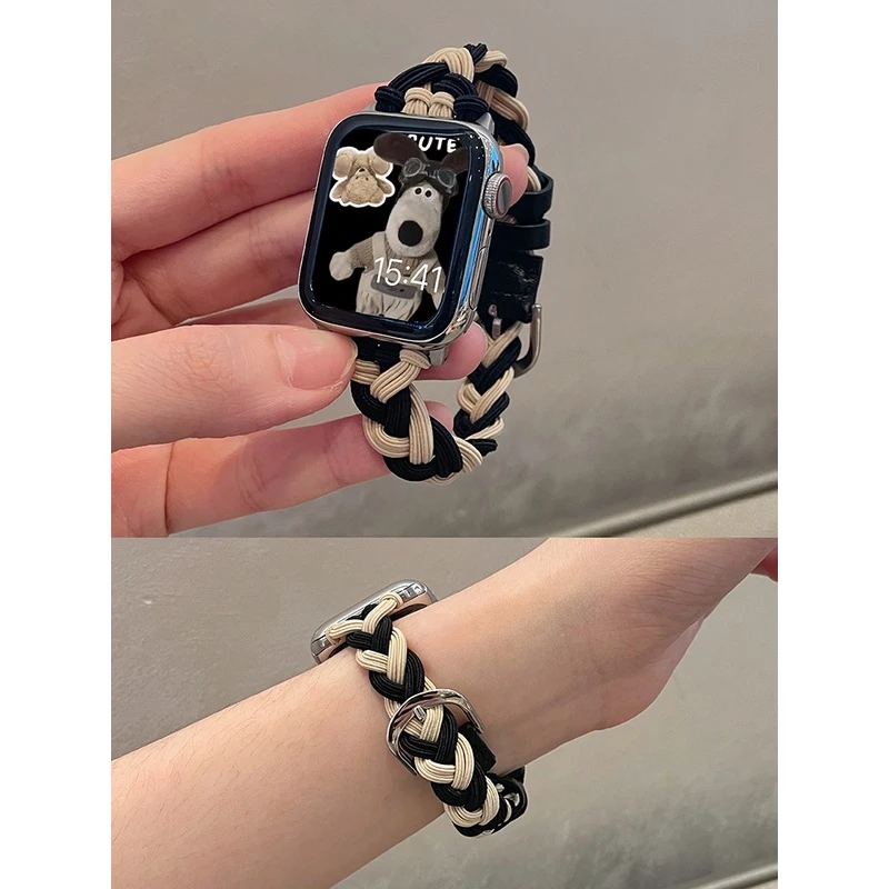 单圈麻绳编织适用oppo watch32手表3/4pro表带se运动夏天男女个性