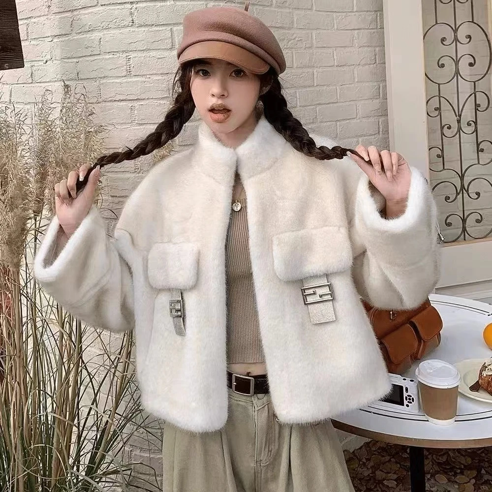 【兜盖】时装周时尚网红女装毛毛外套