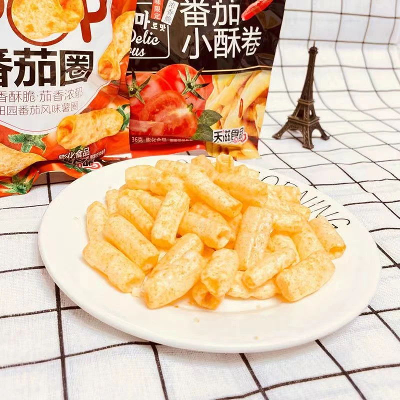 【海南包邮】开心咔滋番茄味/海苔味小酥卷36g*10包